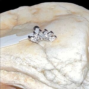 Sterling 5 Arch crown Cartilage Earring diamond